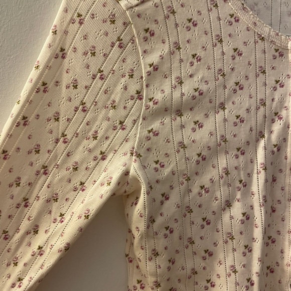 Floral Cou cou Intimates Cream Crop Top - Picture 2 of 12